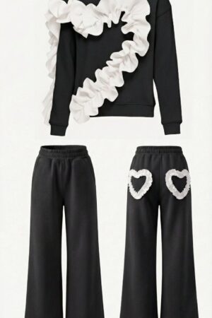 Спортен Сет - Heart Ruffle - Black
