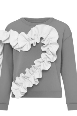Суичър - Heart Ruffle - Grey