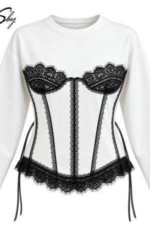 Блуза Lace Corsette - White